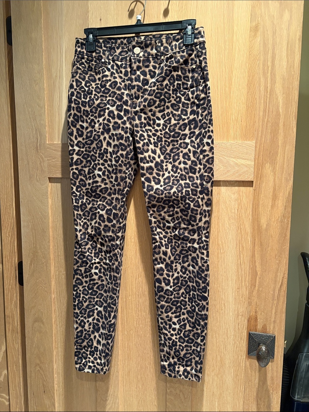 WHBM Leopard Print Stretch Skinny Pants - Brown/Black
